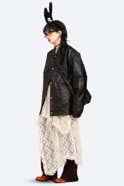 Fairy Grunge Lace Midi Skirt - Retro Y2K Fashion, 90s Style, Perfect for Y2K Outfits