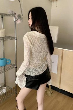 Fairy Grunge Transparent Lace Top - Retro Y2K Fashion, 90s Style, Perfect for Y2K Outfits