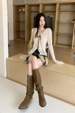 Fairy Grunge Transparent Lace Top - Retro Y2K Fashion, 90s Style, Perfect for Y2K Outfits