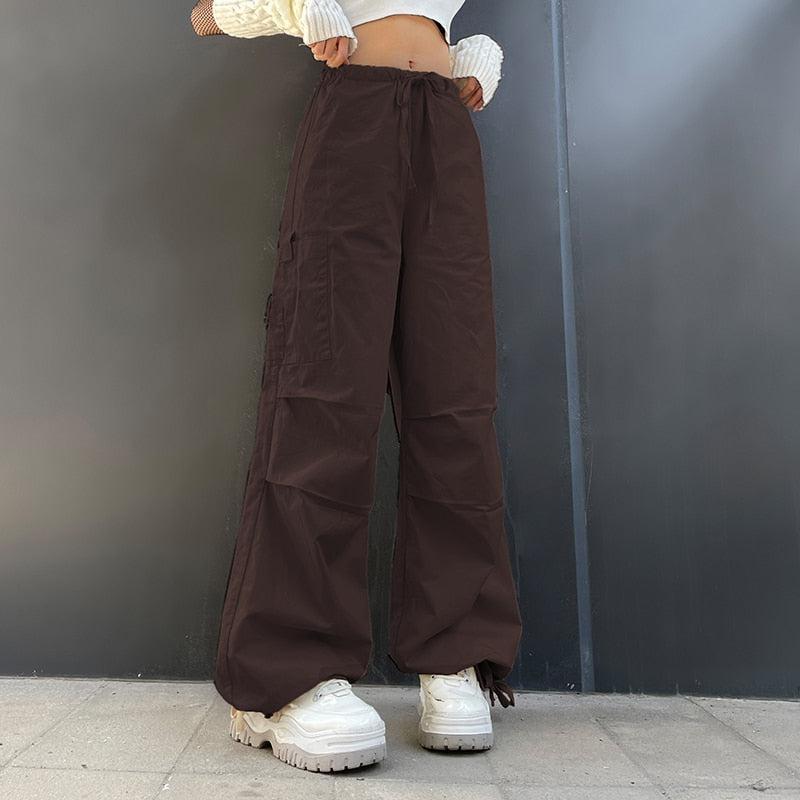 Fairy Grunge Y2K Parachute Pants - Retro Drawstring 90s Style