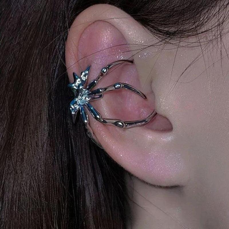 Gothic Y2K Spider Earcuff - Retro Grunge Style Accessory for 90s and Y2K Outfits