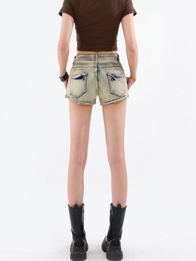 Grunge Distressed Denim Shorts - Retro Y2K Summer Fashion, 90s Style Y2K Outfits