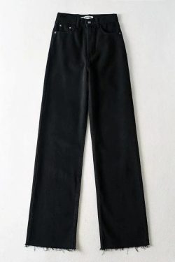 High Waist Retro Washed Y2K Jeans - Perfect for 90s and Y2K Fashion Outfits