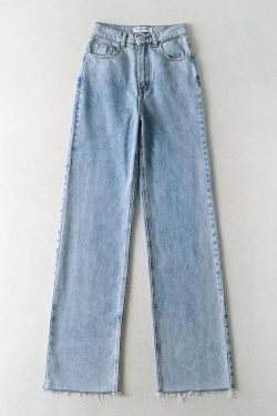 High Waist Retro Washed Y2K Jeans - Perfect for 90s and Y2K Fashion Outfits