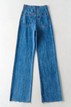 High Waist Retro Washed Y2K Jeans - Perfect for 90s and Y2K Fashion Outfits