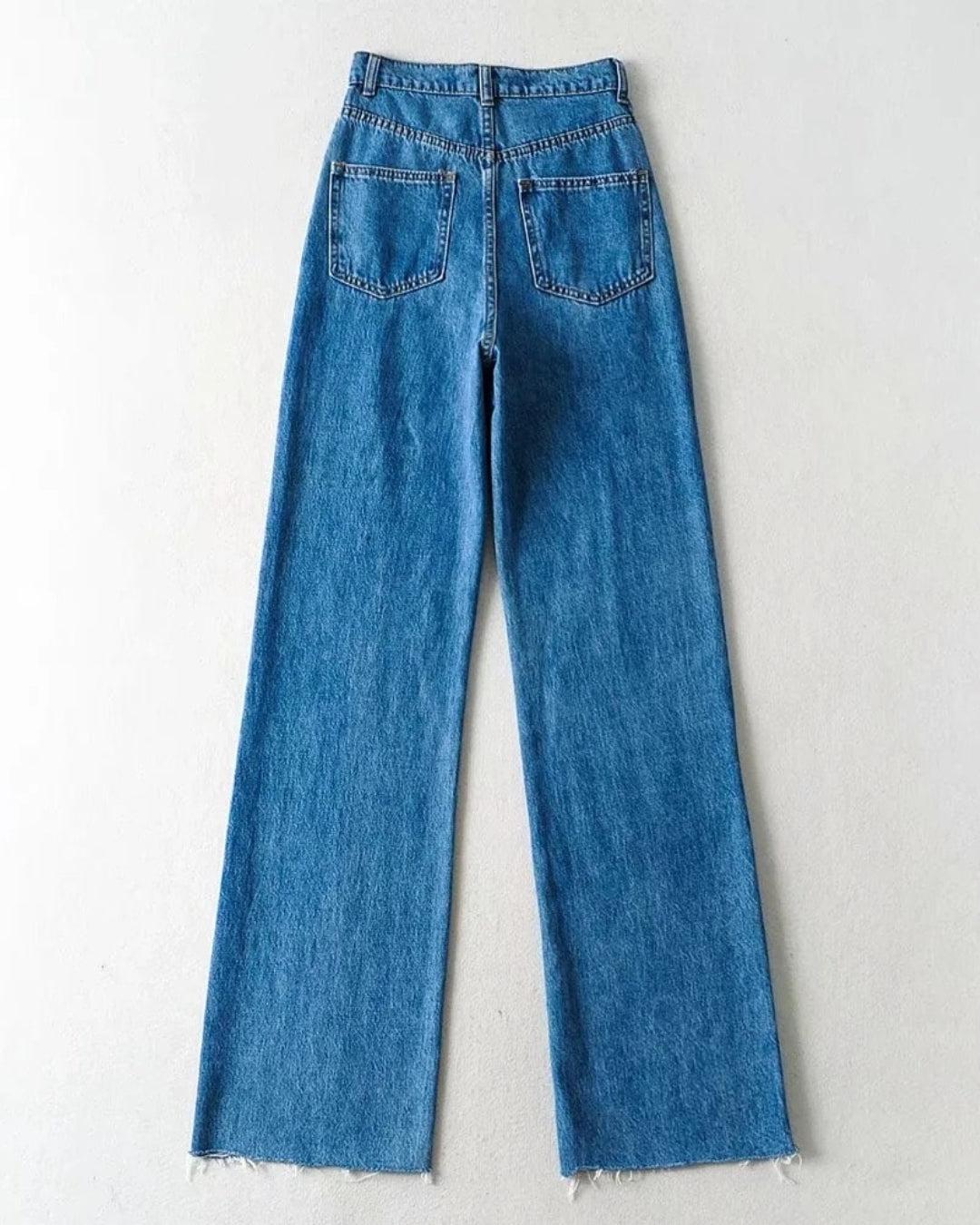 High Waist Retro Washed Y2K Jeans - Perfect for 90s and Y2K Fashion Outfits