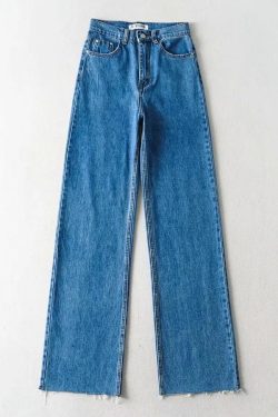High Waist Retro Washed Y2K Jeans - Perfect for 90s and Y2K Fashion Outfits