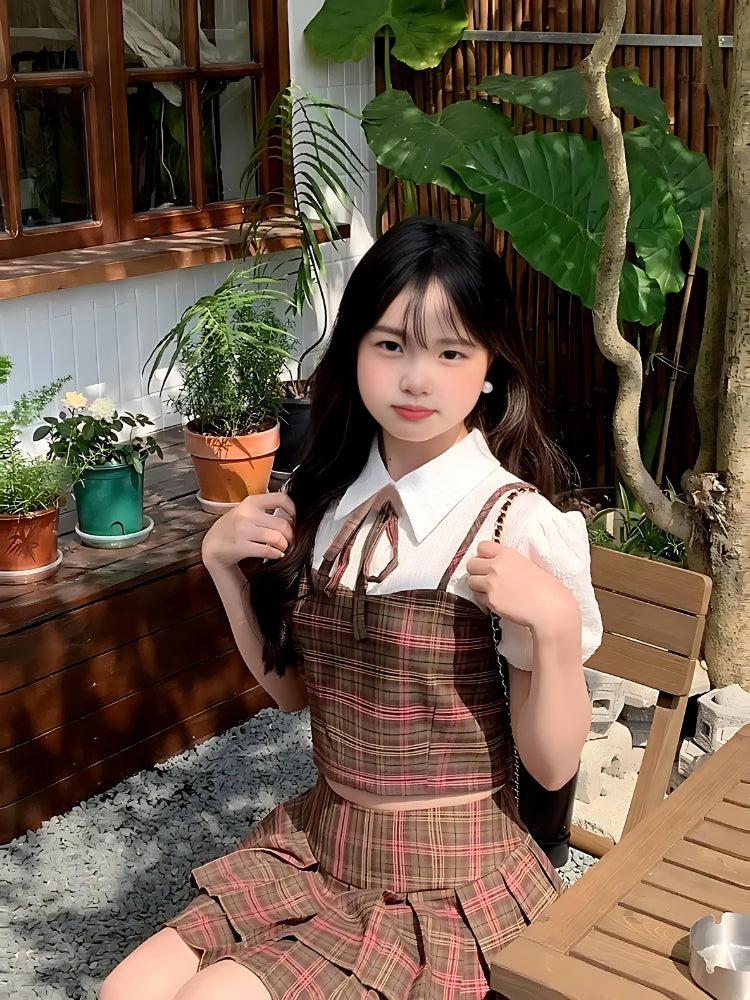 Kawaii Plaid Two Piece Set - Y2K Summer Outfits, 90s Fashion, Retro Style