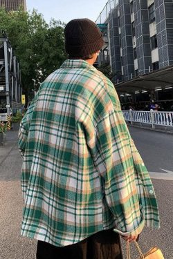 Retro 90s Plaid Flannel Shirt - Perfect for Y2K Grunge and Vintage Outfits