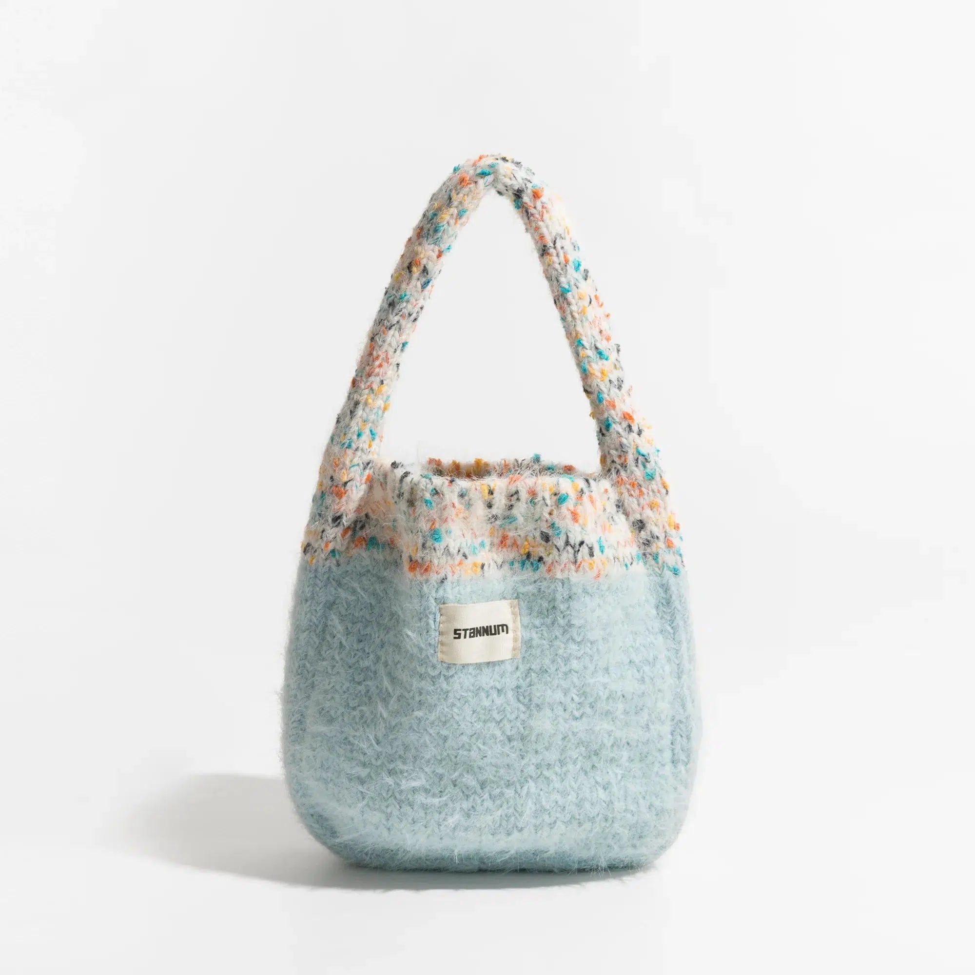 Retro Multicolor Knitted Bucket Bag - Perfect for Y2K Summer Outfits and 90s Fashion