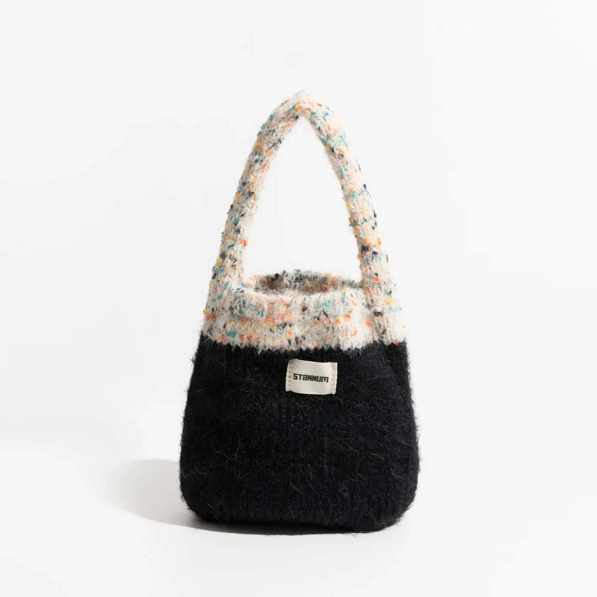 Retro Multicolor Knitted Bucket Bag - Perfect for Y2K Summer Outfits and 90s Fashion