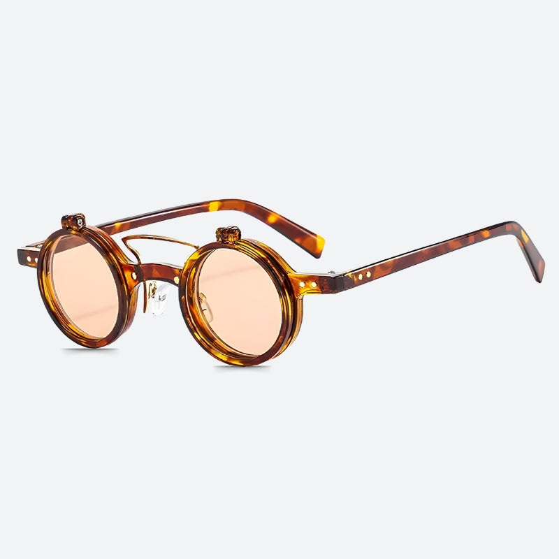 Retro Round Flip-Up Sunglasses - Perfect for Y2K and 90s Fashion Outfits