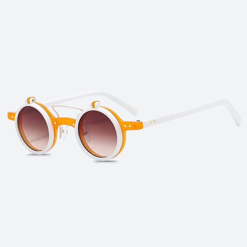 Retro Round Flip-Up Sunglasses - Perfect for Y2K and 90s Fashion Outfits