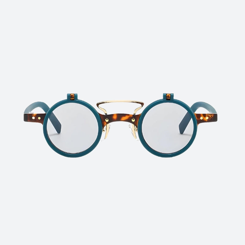 Retro Round Flip-Up Sunglasses - Perfect for Y2K and 90s Fashion Outfits