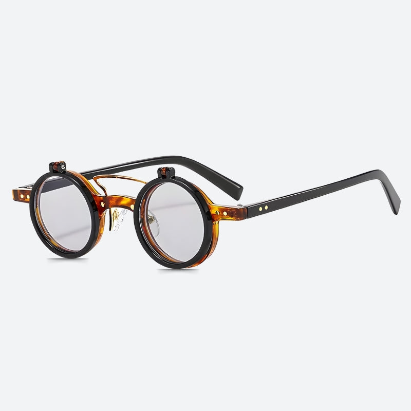 Retro Round Flip-Up Sunglasses - Perfect for Y2K and 90s Fashion Outfits