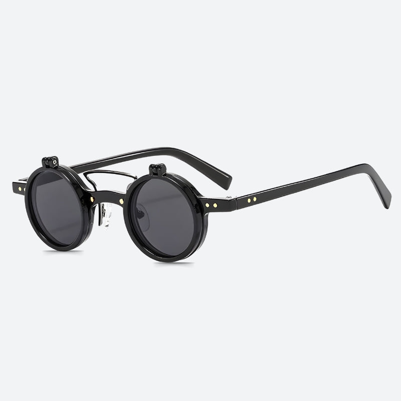 Retro Round Flip-Up Sunglasses - Perfect for Y2K and 90s Fashion Outfits