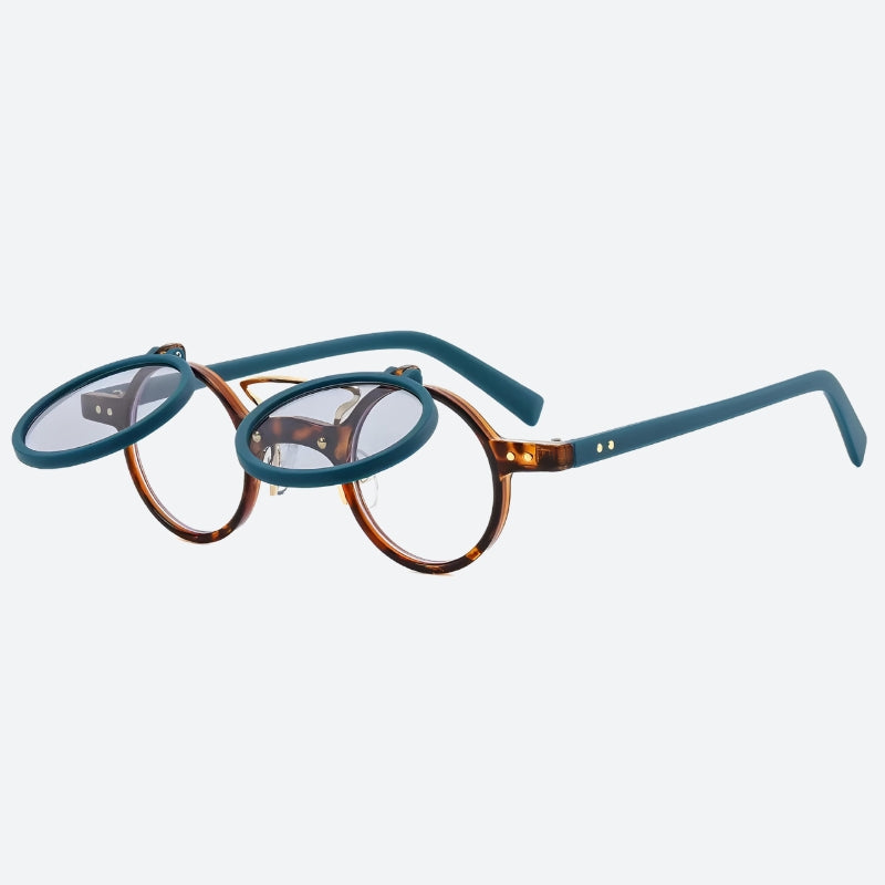 Retro Round Flip-Up Sunglasses - Perfect for Y2K and 90s Fashion Outfits