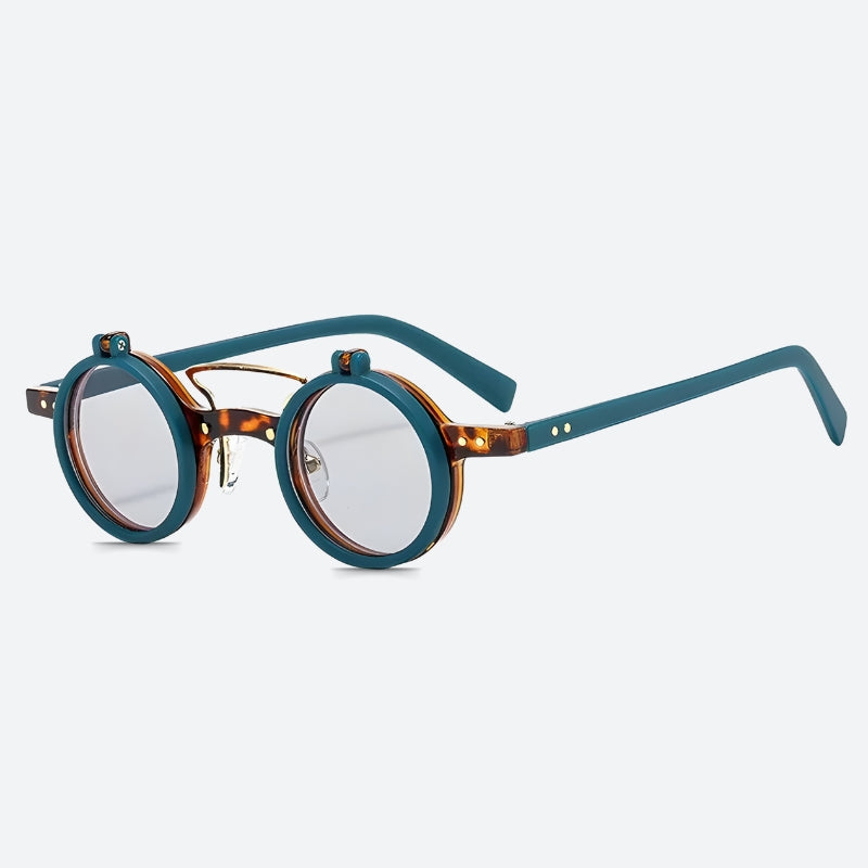 Retro Round Flip-Up Sunglasses - Perfect for Y2K and 90s Fashion Outfits