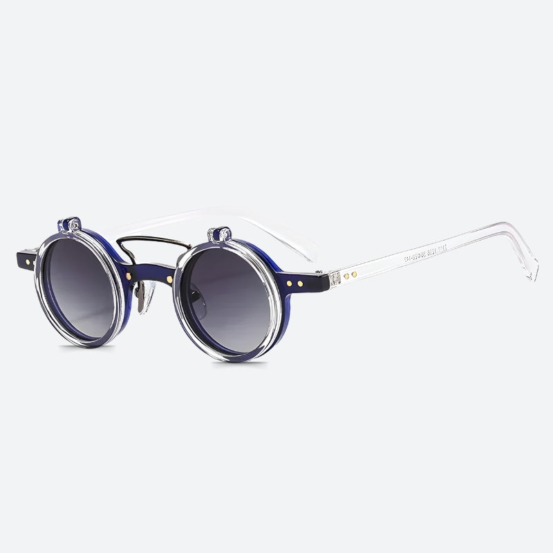 Retro Round Flip-Up Sunglasses - Perfect for Y2K and 90s Fashion Outfits