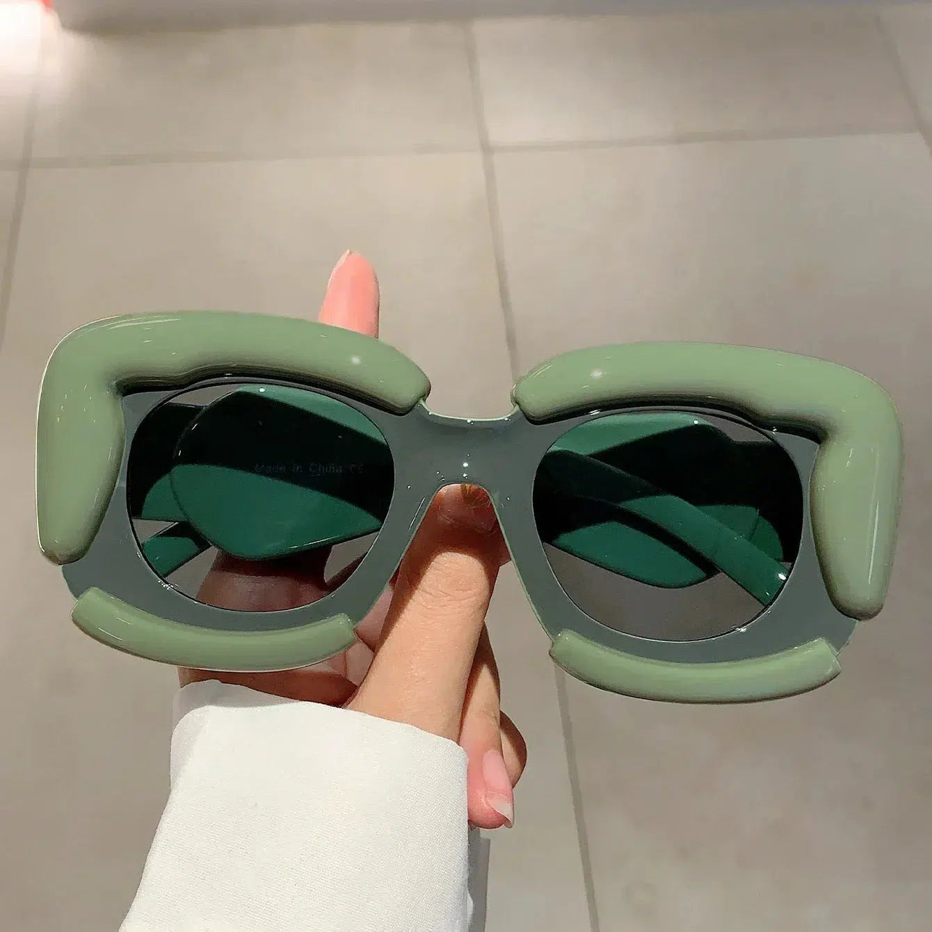 Retro Square Puffer Sunglasses - Perfect for Y2K and 90s Fashion Outfits