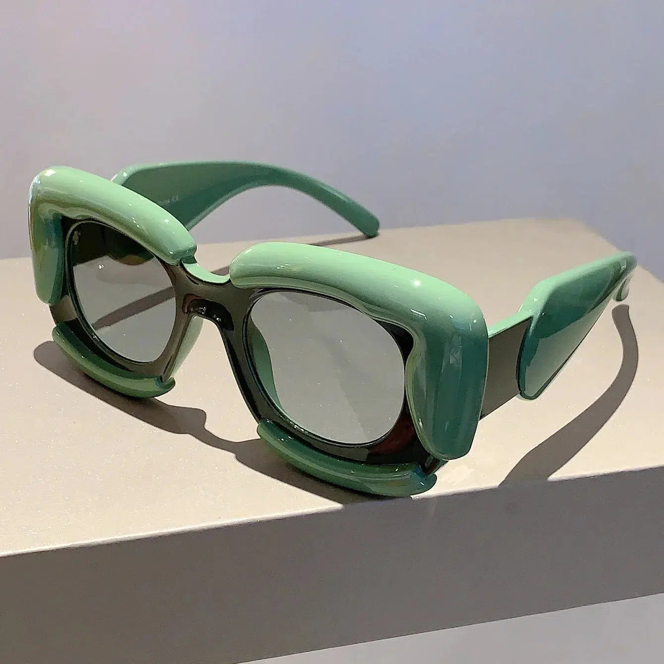 Retro Square Puffer Sunglasses - Perfect for Y2K and 90s Fashion Outfits