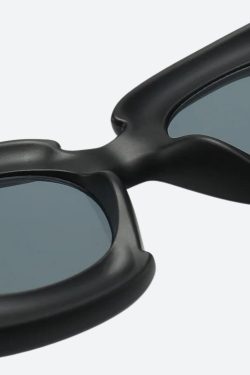 Retro Square Puffer Sunglasses - Perfect for Y2K and 90s Fashion Outfits