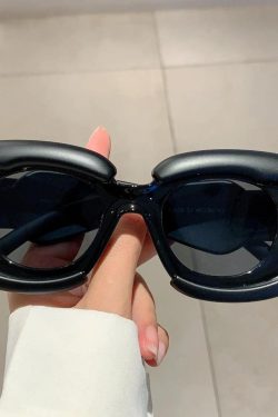 Retro Square Puffer Sunglasses - Perfect for Y2K and 90s Fashion Outfits