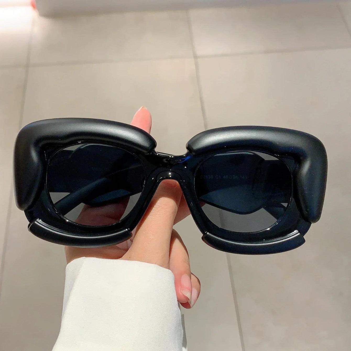 Retro Square Puffer Sunglasses - Perfect for Y2K and 90s Fashion Outfits