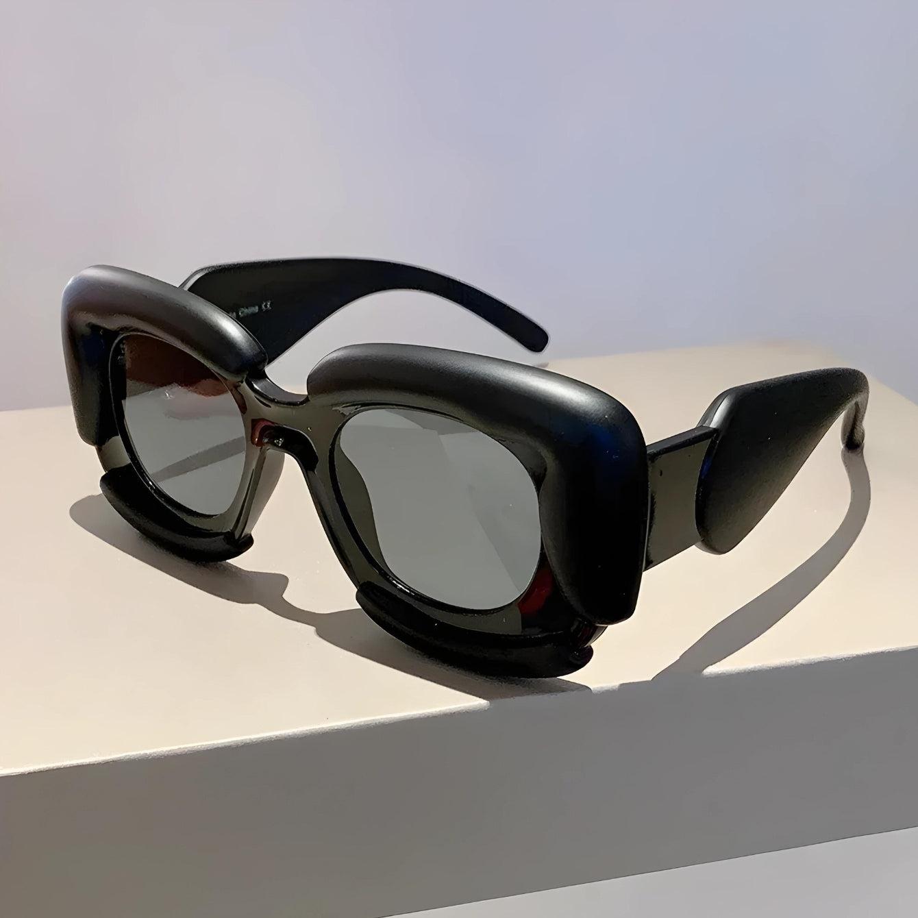 Retro Square Puffer Sunglasses - Perfect for Y2K and 90s Fashion Outfits
