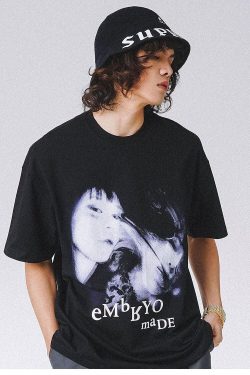 Retro Y2K Grunge Embryo Made Tee - Perfect 90s Fashion Statement