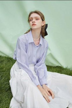 Retro Y2K Soft Color Shirt - Perfect for 90s and Grunge Outfits