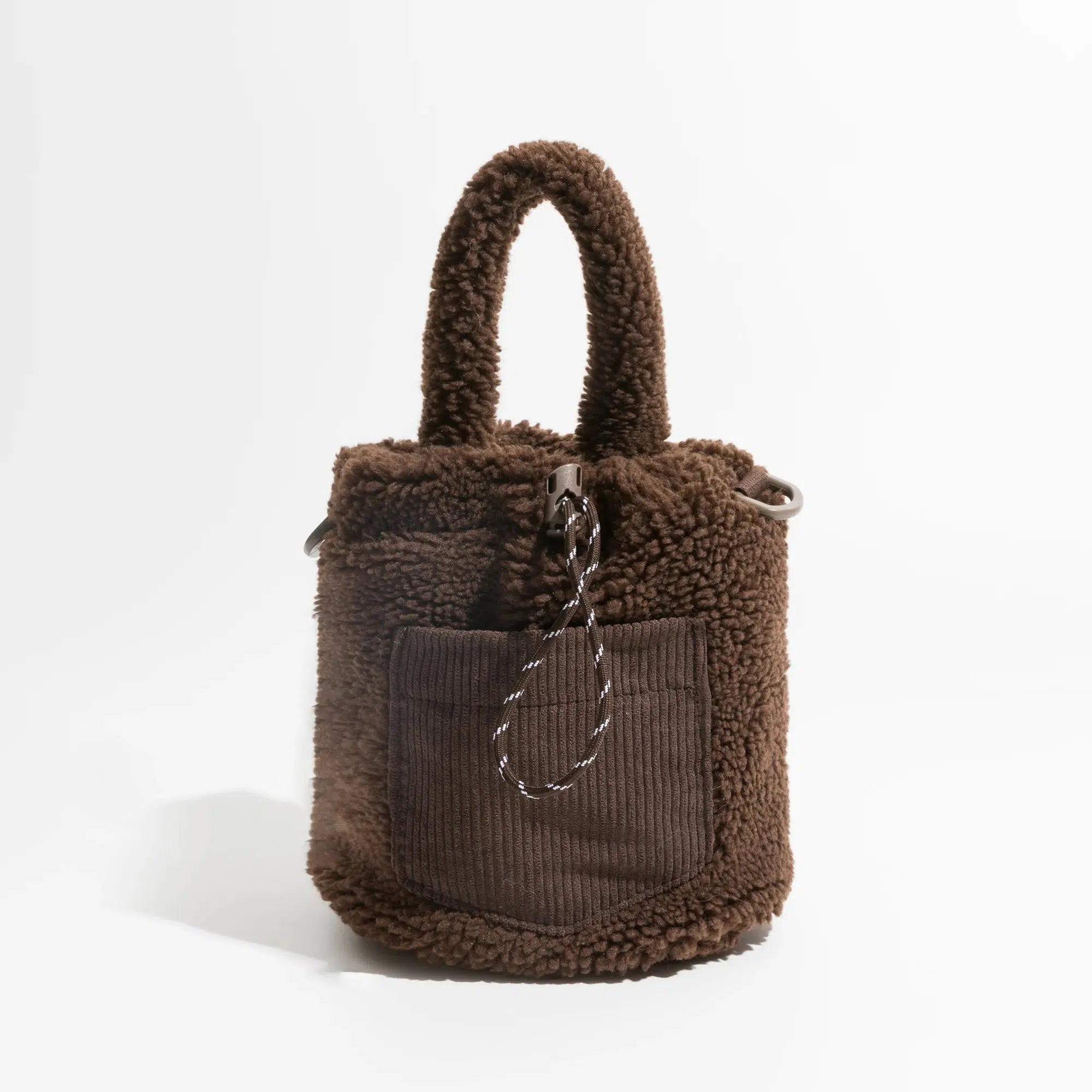 Retro Y2K Teddy Pocket Bucket Bag - Perfect for 90s and Grunge Outfits