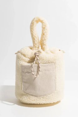 Retro Y2K Teddy Pocket Bucket Bag - Perfect for 90s and Grunge Outfits