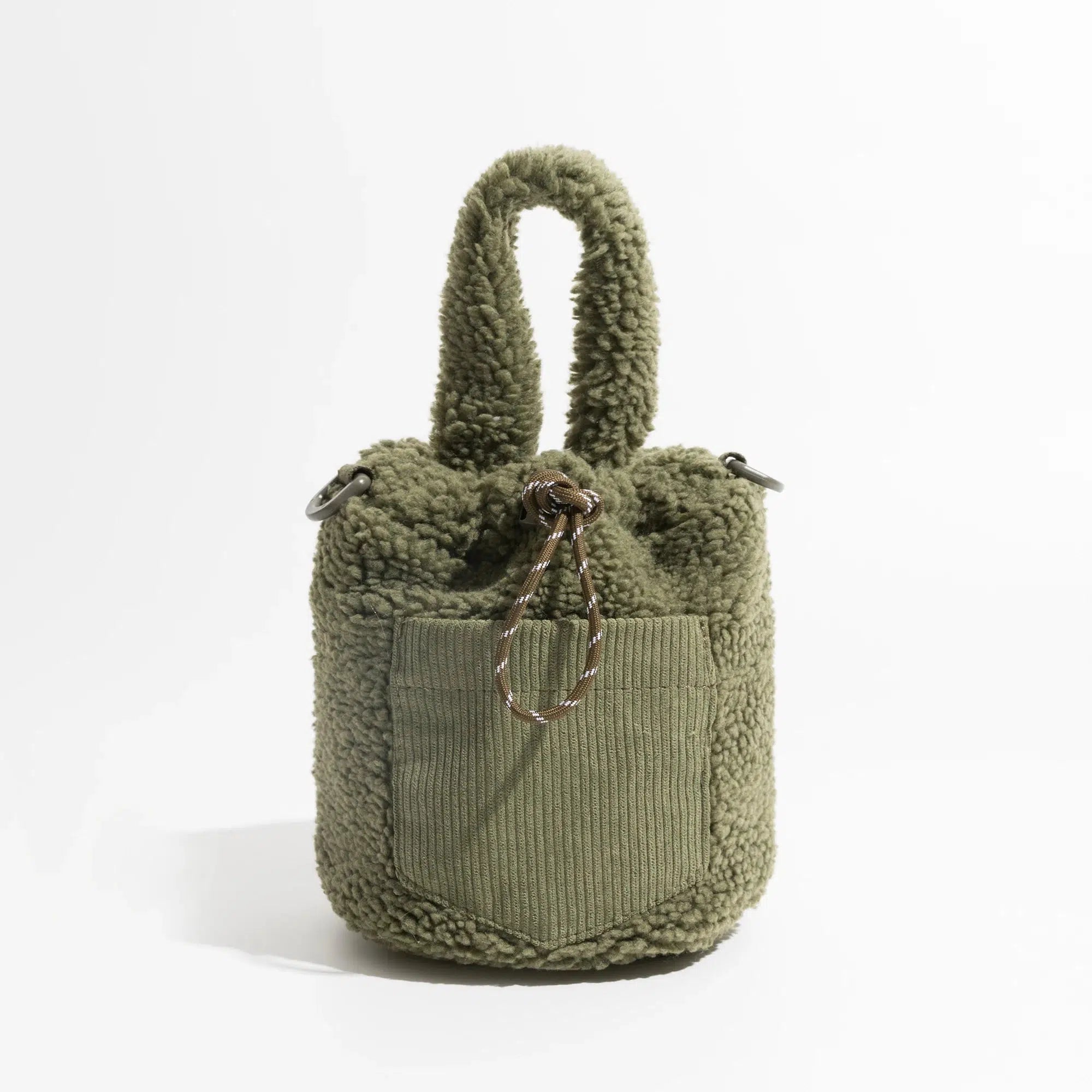 Retro Y2K Teddy Pocket Bucket Bag - Perfect for 90s and Grunge Outfits