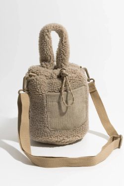 Retro Y2K Teddy Pocket Bucket Bag - Perfect for 90s and Grunge Outfits