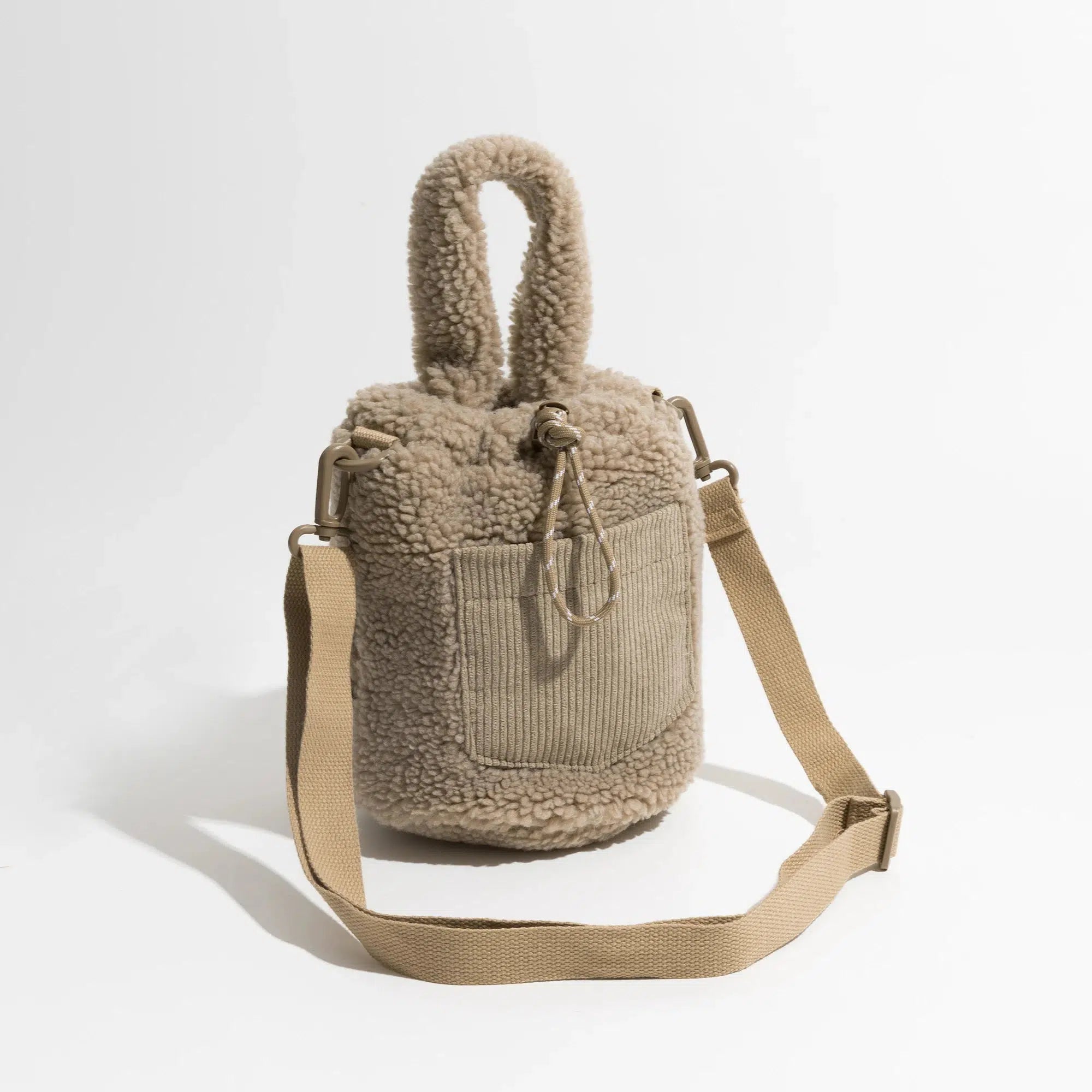 Retro Y2K Teddy Pocket Bucket Bag - Perfect for 90s and Grunge Outfits