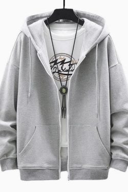 Retro Y2K Zip-Up Hoodie - Casual 90s Fashion for Women