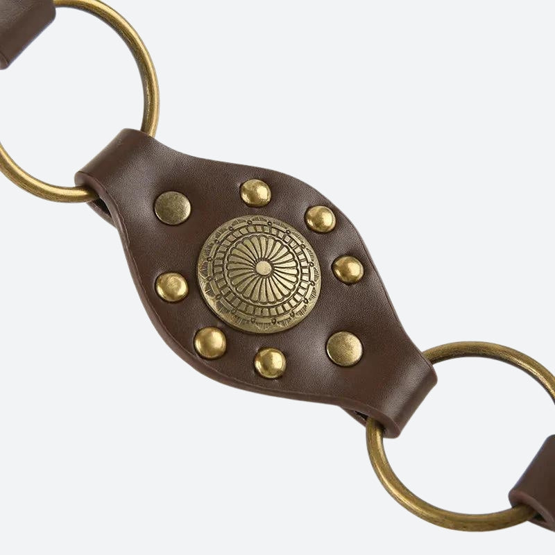 Vintage Ethnic Buckle Belt - Perfect for Y2K and 90s Retro Fashion