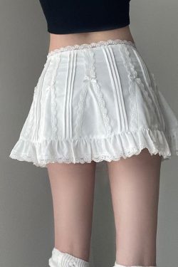 Y2K Coquette Frill Hem Mini Skirt - Retro 90s Summer Fashion