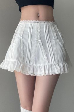 Y2K Coquette Frill Hem Mini Skirt - Retro 90s Summer Fashion