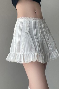 Y2K Coquette Frill Hem Mini Skirt - Retro 90s Summer Fashion