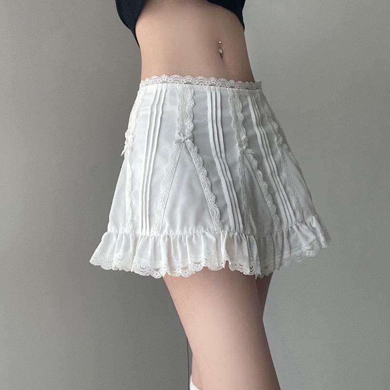 Y2K Coquette Frill Hem Mini Skirt - Retro 90s Summer Fashion