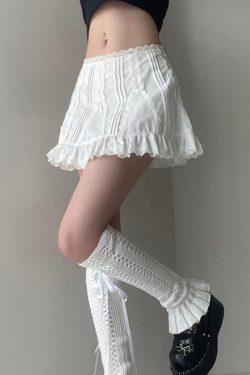 Y2K Coquette Frill Hem Mini Skirt - Retro 90s Summer Fashion
