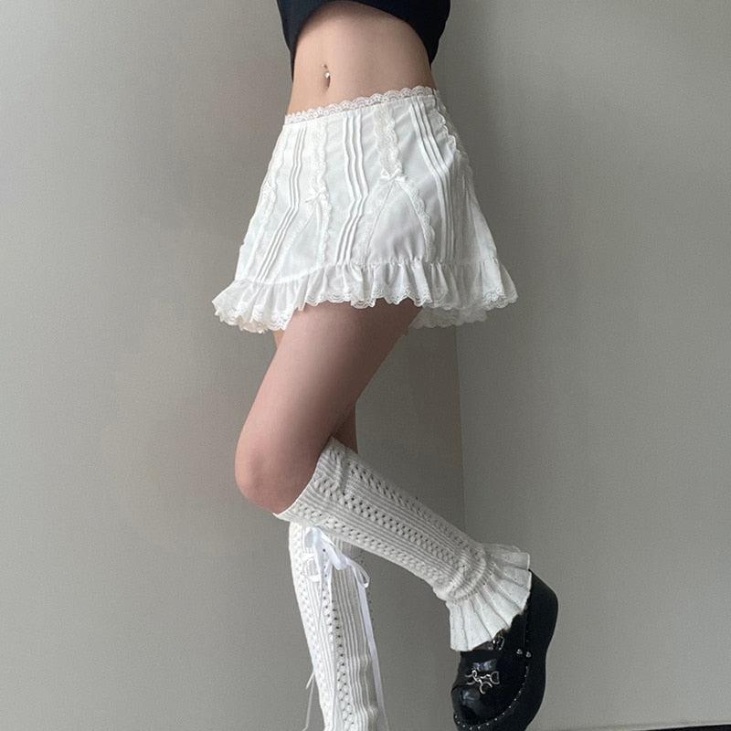 Y2K Coquette Frill Hem Mini Skirt - Retro 90s Summer Fashion