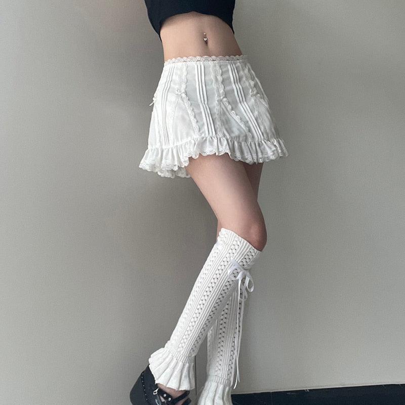 Y2K Coquette Frill Hem Mini Skirt - Retro 90s Summer Fashion