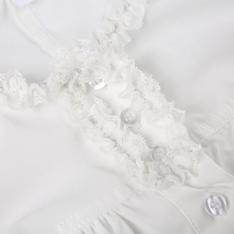 Y2K Coquette Lace Up Cap Sleeve Top - Retro 90s Fashion Style