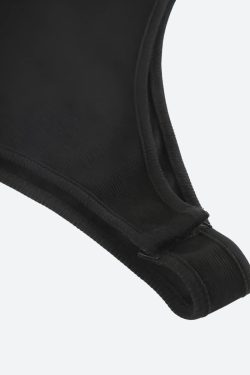 Y2K Cyberpunk Cut Out Corduroy Bodysuit - Retro Grunge Style