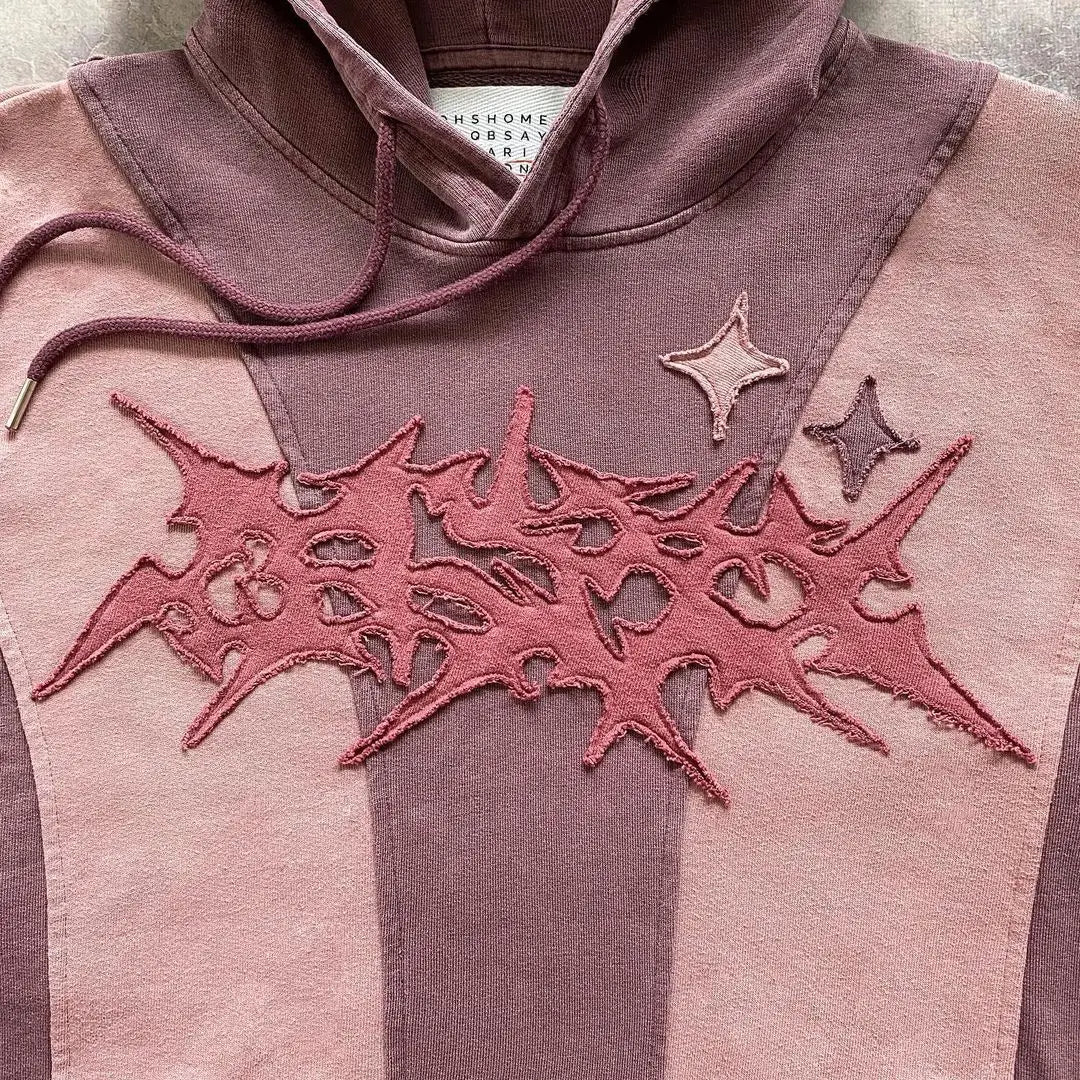 Y2K Cyberpunk Futuristic Patch Hoodie - Retro 90s Grunge Style