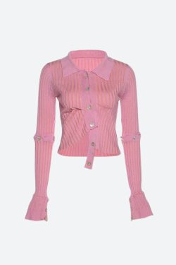 Y2K Detachable Sleeves Crop Cardigan - Retro Style Grunge Outfit for 90s Fashion Lovers