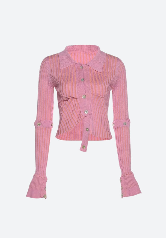 Y2K Detachable Sleeves Crop Cardigan - Retro Style Grunge Outfit for 90s Fashion Lovers